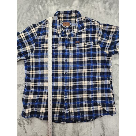Orvis Big Bear Heavyweight Double Brushed Flannel Button Down Shirt XXL Blue - Picture 10 of 11